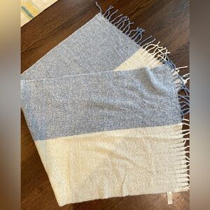 Cozy Wool Blue and White Wrap